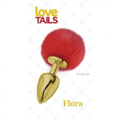 Flora Medium Gold Plug with Red Pom Pom
