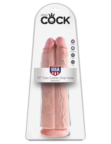 King Cock 11in Two Cocks One Hole XXX