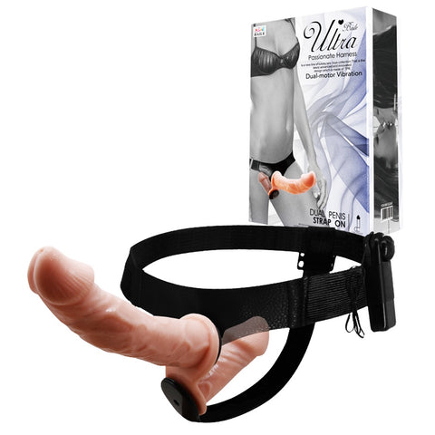 Flesh Color Strap On with Double Vibrating Dildos ( Dual Motors )