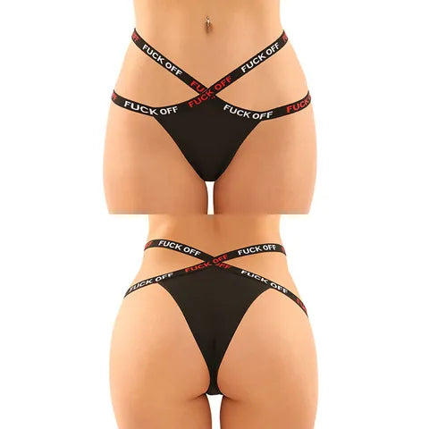 Vibes-Fuck Off Buddy Pack 2Pc. Cutout Lace Panty & Caged Thong
