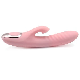 20-Speed Pink Colour Silicone Rabbit Vibrator with Clitoral Sucking Stimulator