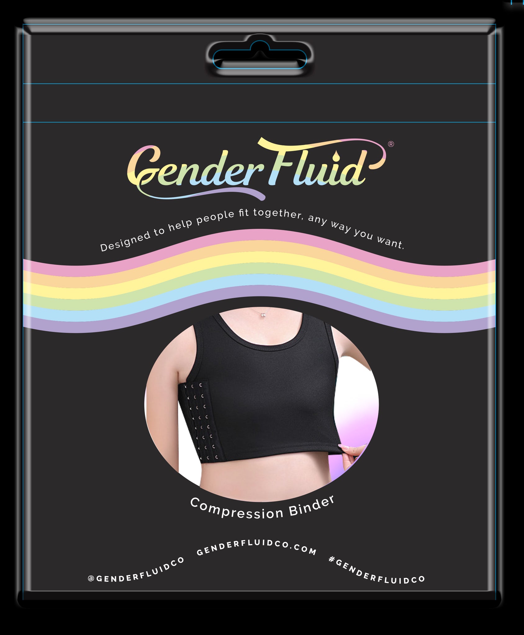 Gender Fluid Chest Compression Binder -Black