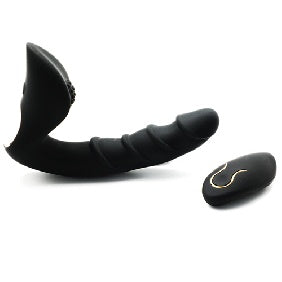 10 Speeds Remote Control Rechargeable Black Silicone Prostate Massager