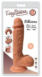 Easy Riders 8" Dual Density Silicone Dildo With Balls
