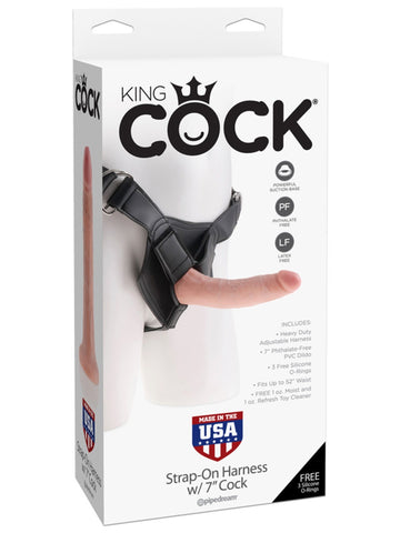 King Cock Strap-On Harness W/7 in. Cock Flesh