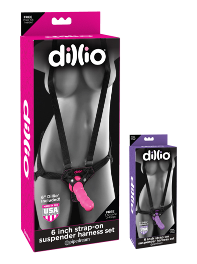 Dillio 6" Strap-On Suspender Harness Set